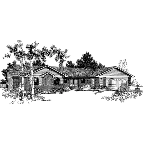 Traditional House Plan Front of Home - Catawissa Park Ranch Home 085D-0235 - Search House Plans and More