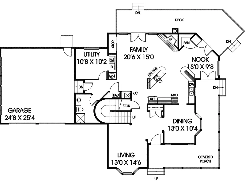 Country House Plan First Floor - Brawley Creek Country Farmhouse 085D-0238 - Search House Plans and More