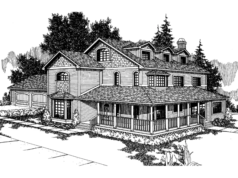 Craftsman House Plan Front of Home - Brawley Creek Country Farmhouse 085D-0238 - Search House Plans and More