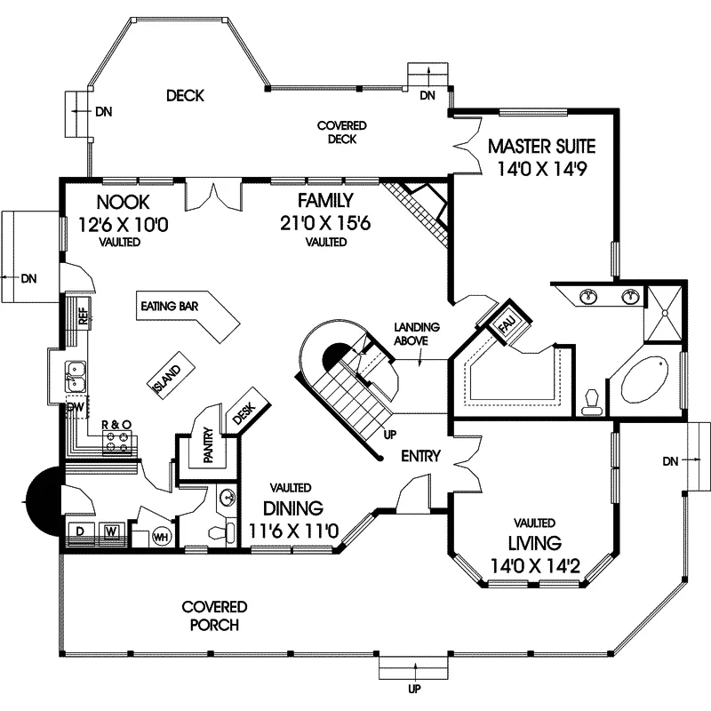 Bungalow House Plan First Floor - Nazareth Country Farmhouse 085D-0245 - Shop House Plans and More