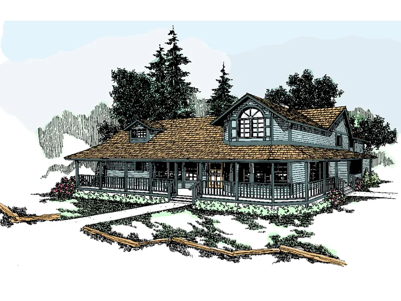 Lake House Plan Front of Home - Nazareth Country Farmhouse 085D-0245 - Shop House Plans and More