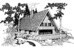 Tudor House Plan Front of Home - Ganaway Creek A-Frame Home 085D-0246 - Search House Plans and More