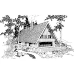 Vacation House Plan Front of Home - Ganaway Creek A-Frame Home 085D-0246 - Search House Plans and More