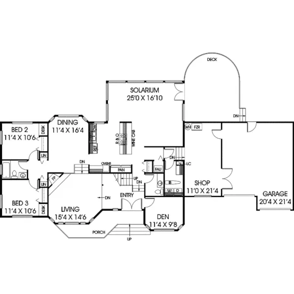 Traditional House Plan First Floor - Heatonville Ranch Home 085D-0247 - Search House Plans and More