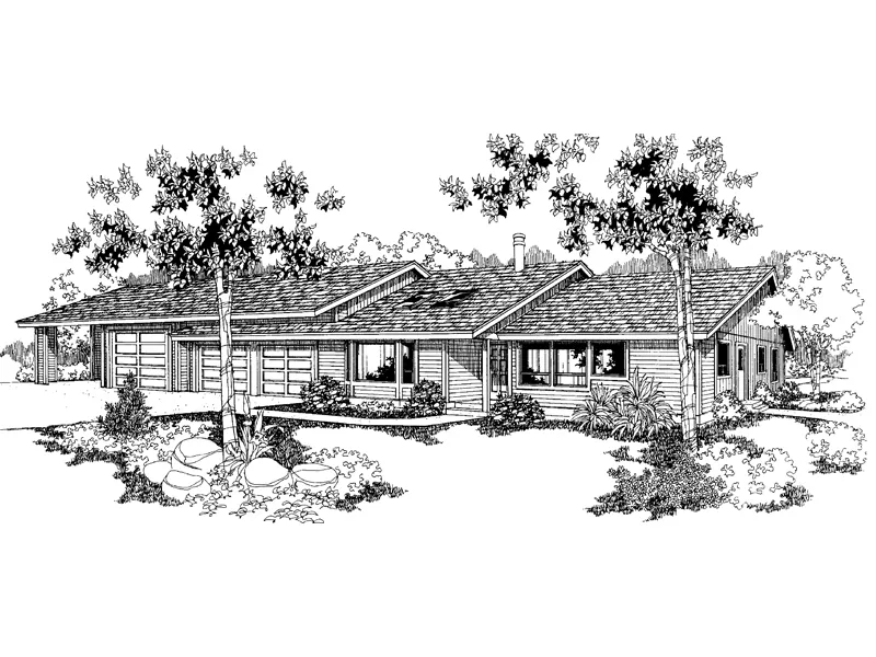 Country House Plan Front of Home - Excelsior Spring Ranch Home 085D-0248 - Search House Plans and More