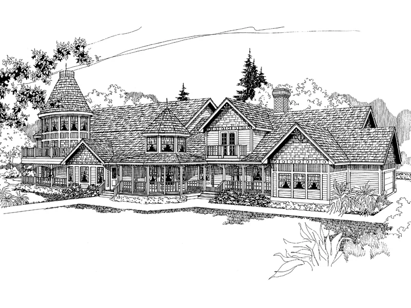 Traditional House Plan Front of Home - Coleman Hollow Luxury Home 085D-0249 - Search House Plans and More