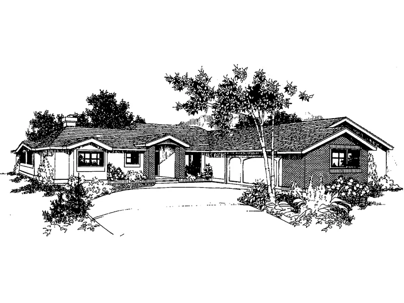 Country House Plan Front of Home - Bass Creek Ranch Home 085D-0250 - Search House Plans and More