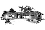 Tudor House Plan Front of Home - Bass Creek Ranch Home 085D-0250 - Search House Plans and More