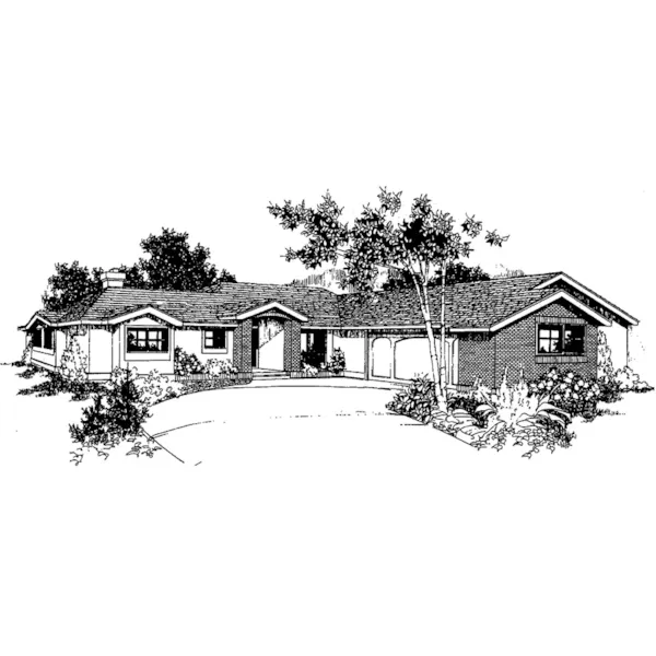 Tudor House Plan Front of Home - Bass Creek Ranch Home 085D-0250 - Search House Plans and More