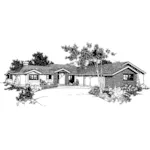 Tudor House Plan Front of Home - Bass Creek Ranch Home 085D-0250 - Search House Plans and More