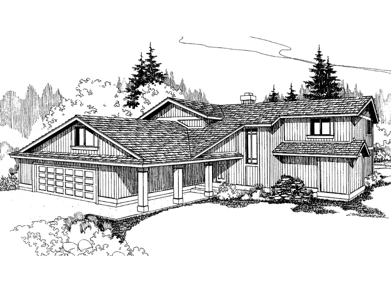 Traditional House Plan Front of Home - Rosemary Field Contemporary Home 085D-0251 - Shop House Plans and More