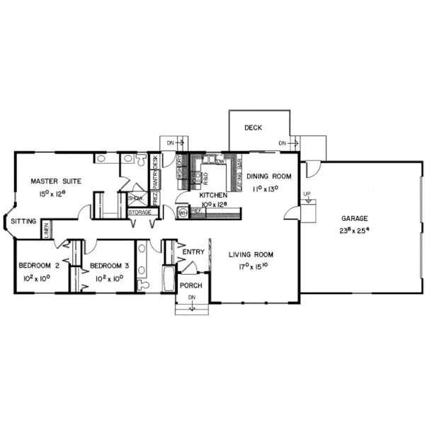 Ranch House Plan First Floor - Little Flower Ranch Home 085D-0252 - Shop House Plans and More