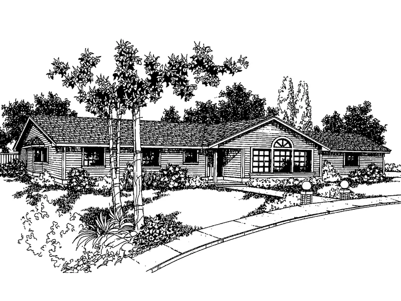 Contemporary House Plan Front of Home - Little Flower Ranch Home 085D-0252 - Shop House Plans and More