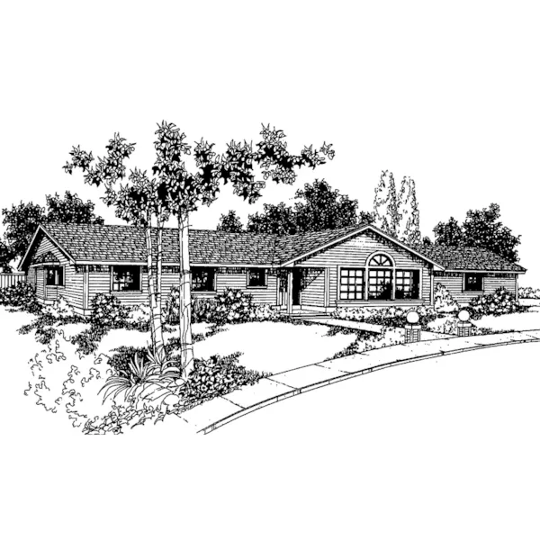 Ranch House Plan Front of Home - Little Flower Ranch Home 085D-0252 - Shop House Plans and More