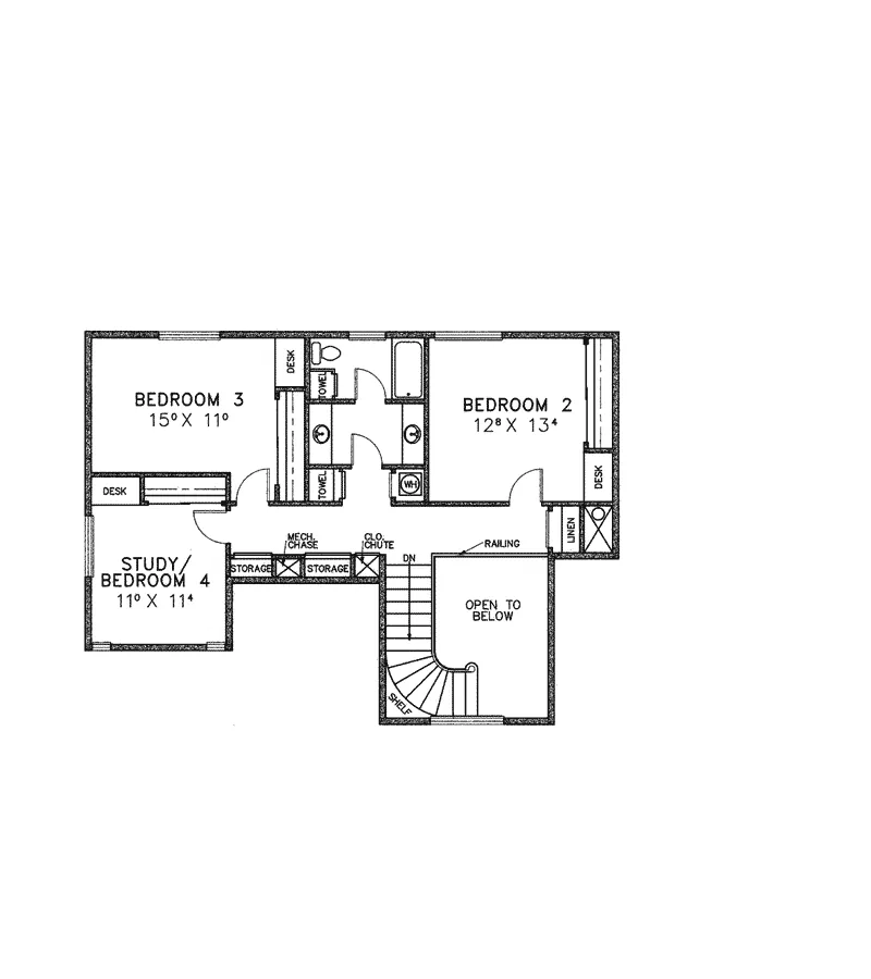 Farmhouse Plan Second Floor - Bal Coeur Country Home 085D-0253 - Search House Plans and More