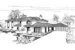 Contemporary House Plan Front of Home - Columbia Cove Mediterranean Home 085D-0254 - Search House Plans and More
