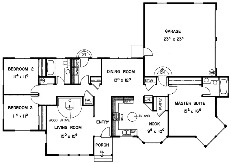 Ranch House Plan First Floor - Coffman Manor Ranch Home 085D-0255 - Search House Plans and More