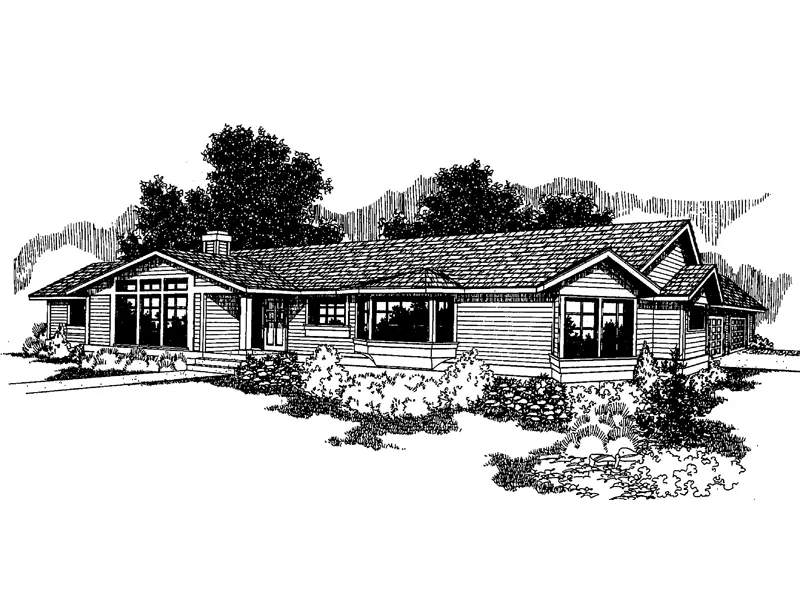 Ranch House Plan Front of Home - Coffman Manor Ranch Home 085D-0255 - Search House Plans and More