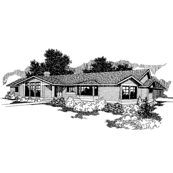 Traditional House Plan Front of Home - Coffman Manor Ranch Home 085D-0255 - Search House Plans and More