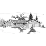 Country House Plan Front of Home - Cress Spring Ranch Home 085D-0256 - Search House Plans and More