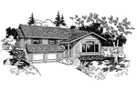 Ranch House Plan Front of Home - Alberto Split-Level Home 085D-0257 - Search House Plans and More