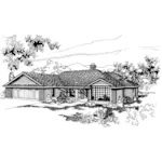 Contemporary House Plan Front of Home - Billingville Ranch Home 085D-0258 - Search House Plans and More