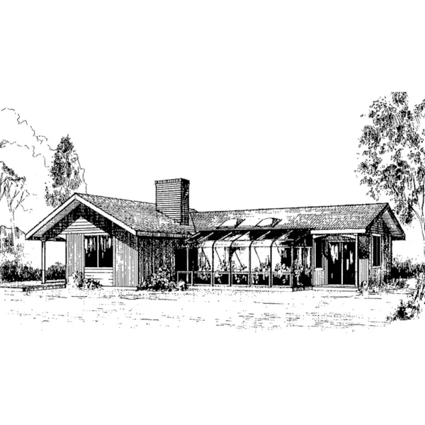 Modern House Plan Front of Home - Cassidy Point Country Ranch Home 085D-0261 - Search House Plans and More