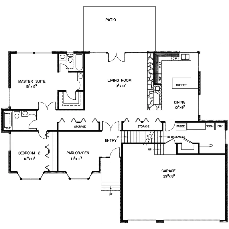 Traditional House Plan First Floor - Dorena Contemporary Home 085D-0262 - Search House Plans and More