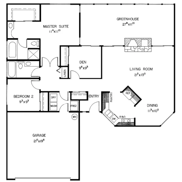 Ranch House Plan First Floor - Amersham Modern Home 085D-0264 - Search House Plans and More