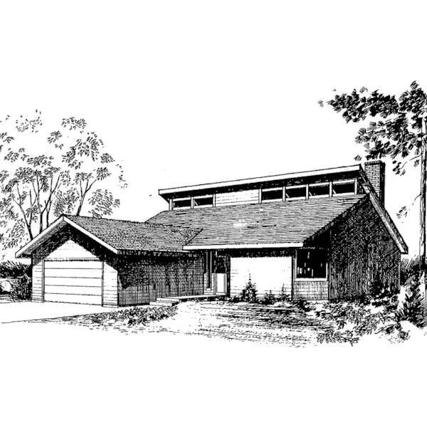 Ranch House Plan Front of Home - Amersham Modern Home 085D-0264 - Search House Plans and More