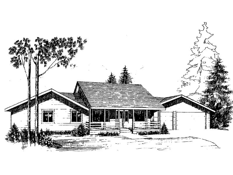 Ranch House Plan Front of Home - Country Bluff Country Ranch Home 085D-0265 - Search House Plans and More