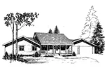 Contemporary House Plan Front of Home - Country Bluff Country Ranch Home 085D-0265 - Search House Plans and More