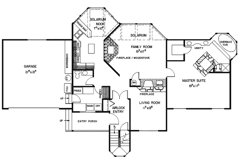 Colonial House Plan First Floor - Emma Park Rustic Home 085D-0266 - Search House Plans and More