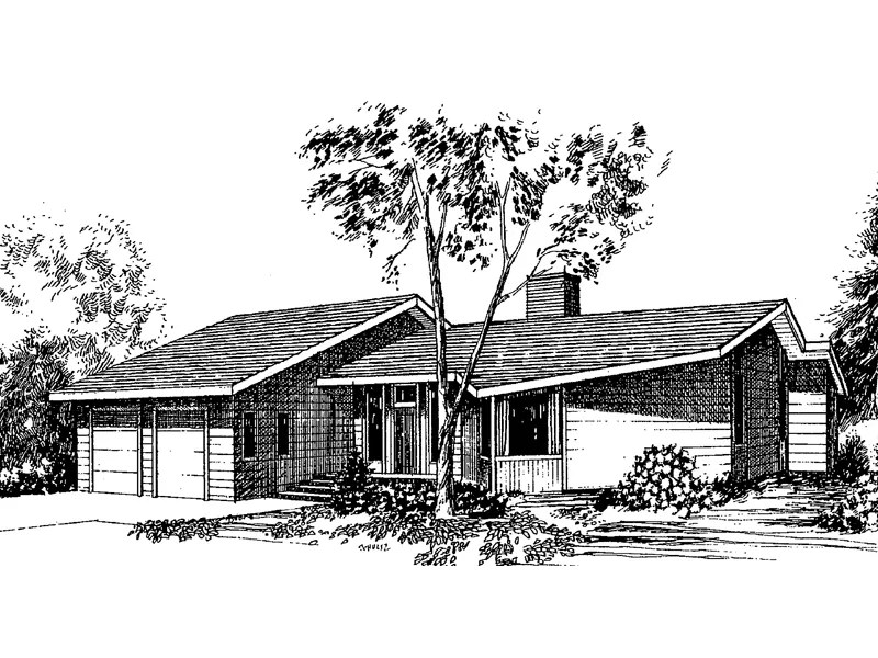 Ranch House Plan Front of Home - Adela Country Ranch Home 085D-0270 - Search House Plans and More