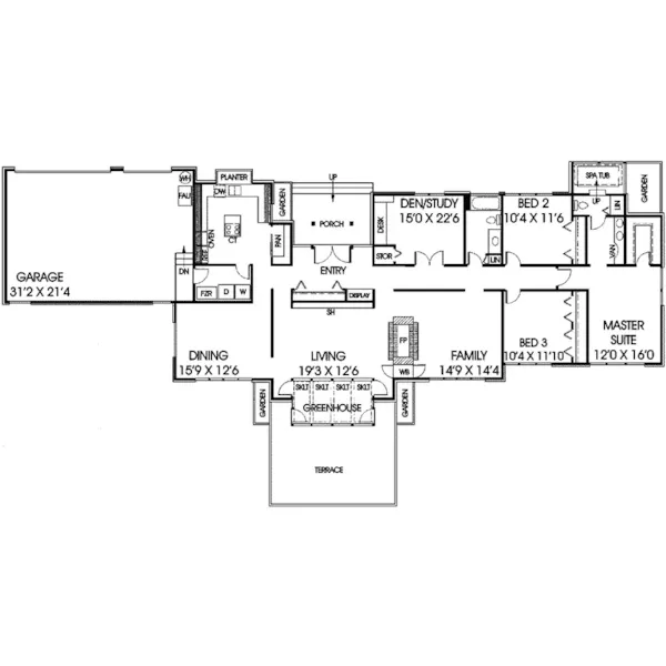 Modern House Plan First Floor - Avery Creek Contemporary Home 085D-0271 - Search House Plans and More