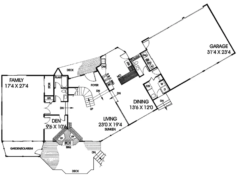 Luxury House Plan First Floor - Calton Creek Modern Home 085D-0272 - Search House Plans and More
