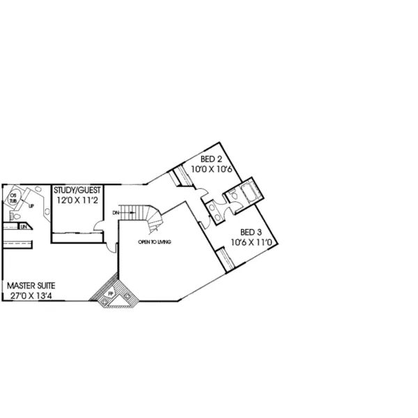 Modern House Plan Second Floor - Calton Creek Modern Home 085D-0272 - Search House Plans and More