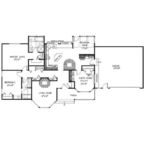 Acadian House Plan First Floor - Dean Hollow Ranch Home 085D-0273 - Search House Plans and More