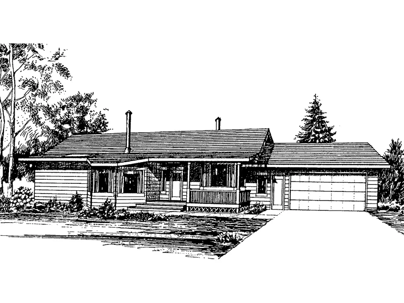 Ranch House Plan Front of Home - Dean Hollow Ranch Home 085D-0273 - Search House Plans and More