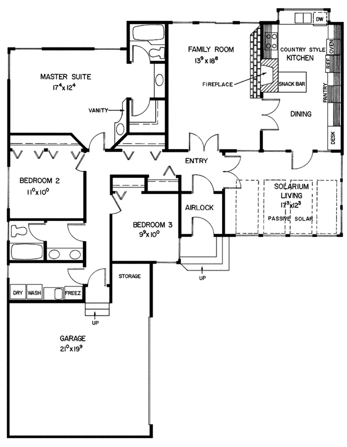 Ranch House Plan First Floor - Veneto Contemporary Ranch Home 085D-0274 - Shop House Plans and More