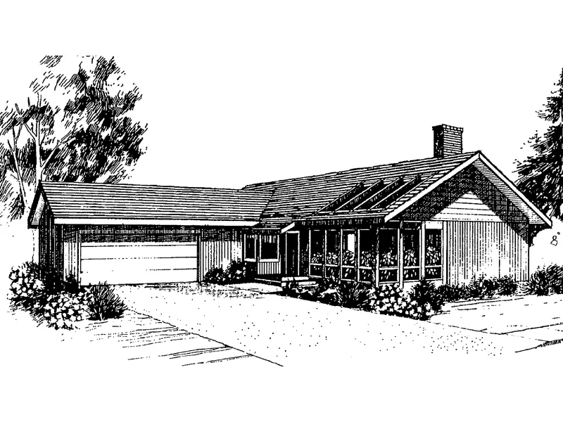 Ranch House Plan Front of Home - Veneto Contemporary Ranch Home 085D-0274 - Shop House Plans and More
