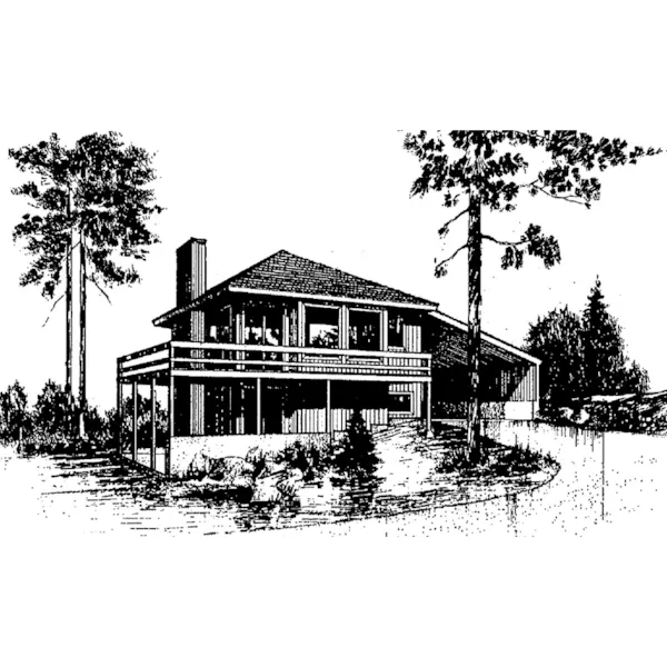 Beach & Coastal House Plan Front of Home - Lake Forest Vacation Home 085D-0276 - Shop House Plans and More