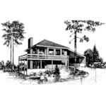 Beach & Coastal House Plan Front of Home - Lake Forest Vacation Home 085D-0276 - Shop House Plans and More