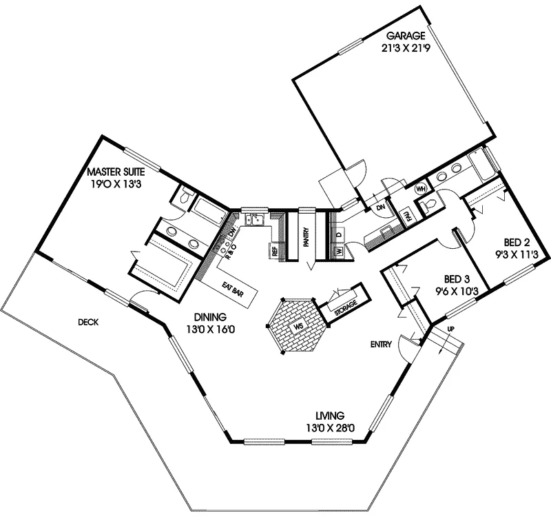 Traditional House Plan First Floor - Shadowridge Ranch Home 085D-0277 - Shop House Plans and More