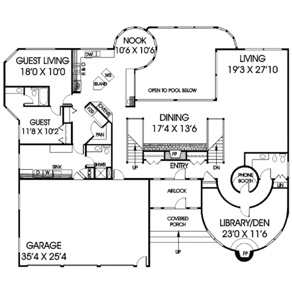 Luxury House Plan First Floor - Falkenberg Contemporary Home 085D-0278 - Search House Plans and More