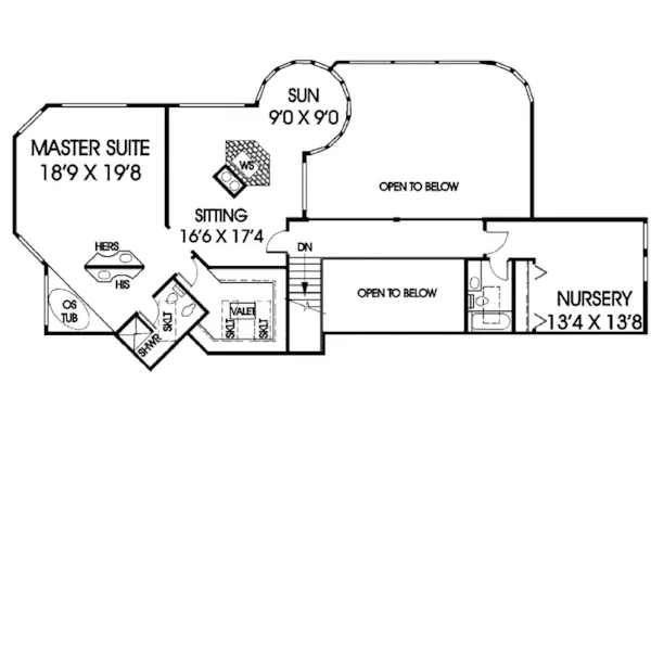 Luxury House Plan Second Floor - Falkenberg Contemporary Home 085D-0278 - Search House Plans and More