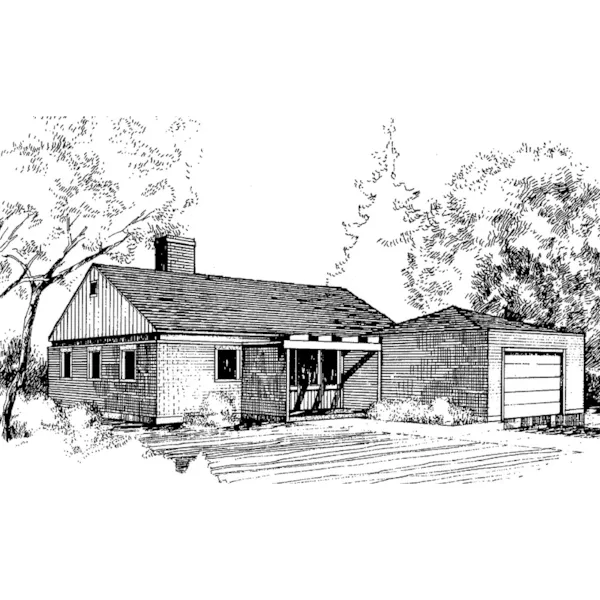 Ranch House Plan Front of Home - Marquette Mill Ranch Home 085D-0279 - Shop House Plans and More