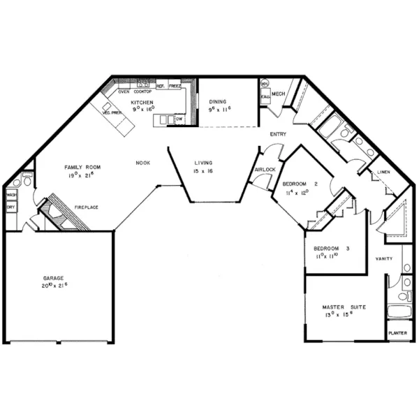 Modern House Plan First Floor - Carnaby Creek Contemporary Home 085D-0280 - Search House Plans and More