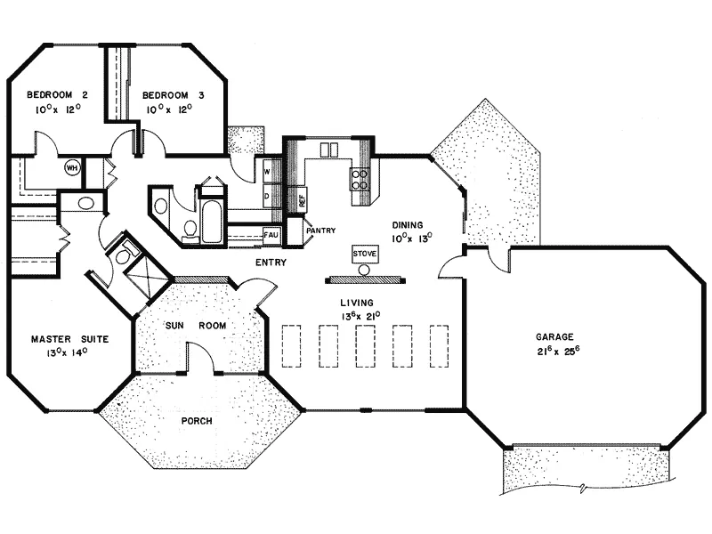 Traditional House Plan First Floor - Coachley Rustic Home 085D-0282 - Search House Plans and More