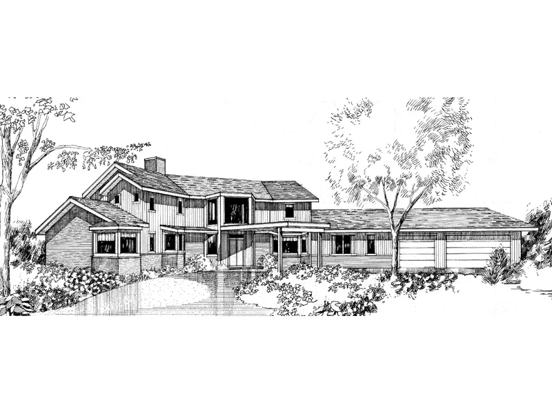 Contemporary House Plan Front of Home - Sanborn Valley Luxury Home 085D-0284 - Shop House Plans and More